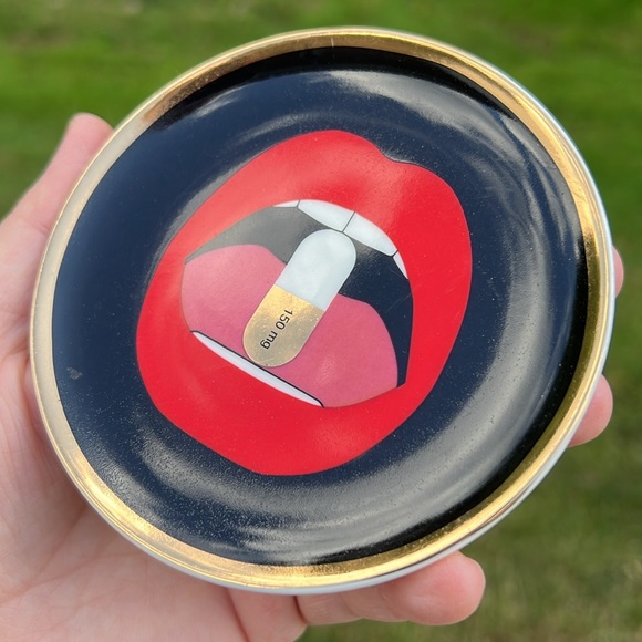 Jonathan Adler Designer Full Dose Red Lip Trinket Dish Catchall Coaster - Picture 4 of 6